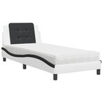 vidaXL Cadre de lit sans matelas Zadar blanc et noir 90x190 cm similicuir