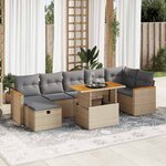 vidaXL Salon de jardin avec coussins 5 Pièces beige résine tressée