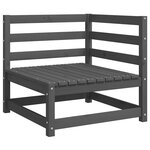 vidaXL Canapé 2 places de jardin avec coussins Gris Bois de pin massif