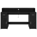 vidaXL Bureau avec porte Chêne noir 160 x 55 x 91 cm Bois d'ingénierie