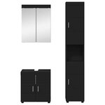 vidaXL Ensemble de mobilier de salle de bain avec étagère TULUM Noir