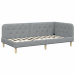 vidaXL Cadre de lit d'angle Gris clair 100 x 200 cm tissu