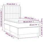 vidaXL Sommier à lattes de lit avec matelas Bleu 90x190 cm Tissu