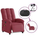 vidaXL Fauteuil de massage inclinable électrique Rouge bordeaux Tissu