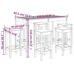 vidaXL Ensemble de bar de jardin 7 Pièces blanc bois de pin massif