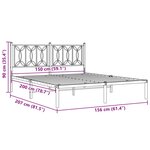 vidaXL Cadre de lit métal sans matelas avec tête de lit noir 150x200cm