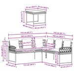 vidaXL Ensemble de canapé de jardin avec coussin 2 Pièces Noir