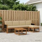 vidaXL Ensemble de canapés d'extérieur 6 Pièces Naturel et Beige