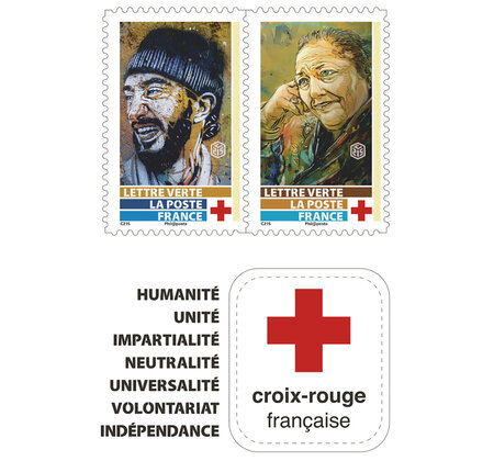 Carnet 10 timbres - La Croix Rouge Française - C215 - Lettre Verte