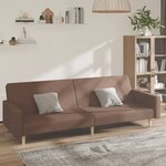 Vidaxl canapé-lit à 2 places marron tissu