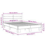 vidaXL Cadre de lit chêne sonoma 140x190 cm bois d'ingénierie et métal