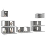 vidaXL Ensemble de meubles TV 7 Pièces Sonoma gris Bois d'ingénierie
