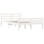 vidaXL Cadre de lit Blanc Bois massif 135x190 cm Double