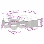 vidaXL Ensemble de canapé de jardin 13 Pièces Gris polyrotin