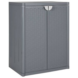 vidaXL Armoire de rangement de jardin gris 65x45x88 cm PP rotin