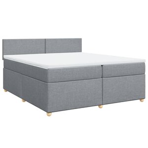 vidaXL Sommier à lattes de lit avec matelas Gris clair 200x200cm Tissu