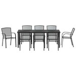 vidaXL Ensemble de salle à manger pour jardin 9 Pièces Anthracite Acier