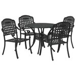 vidaXL Ensemble de salle à manger pour jardin 5 Pièces Noir Aluminium