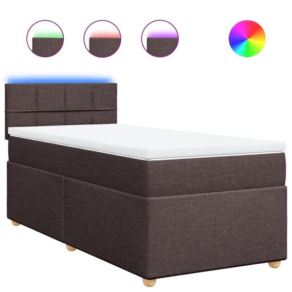 vidaXL Sommier à lattes de lit avec matelas Marron foncé 90x190 cm