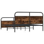 vidaXL Cadre de lit en métal sans matelas chêne fumé 193x203 cm