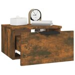 vidaXL Table de chevet murale Chêne fumé 34x30x20 cm