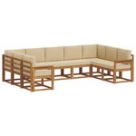 vidaXL Ensemble de canapés d'extérieur 9 Pièces Naturel et Beige