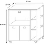 Meuble desserte de cuisne en bois chef