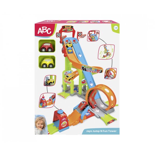 Dickie 204117002 - ABC Piste de voiture Jays Jump N Fun Tower