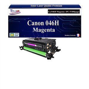 T3AZUR -Toner compatible avec Canon 046H (1252C002/1248C002) pour Canon MF-732Cdw  MF-734Cdw  MF-735Cx  Magenta - 5 000p