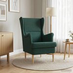 vidaXL fauteuil Vert foncé tissu