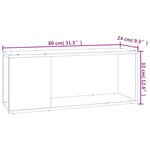 vidaXL Meuble TV Blanc 80x24x32 cm Bois d'ingénierie