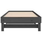 vidaXL Lit coulissant Gris 2x(100x200) cm Bois de pin massif