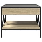 vidaXL Table basse avec LED infini chêne sonoma 50x50x38 cm