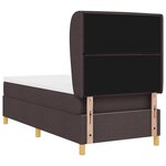 vidaXL Lit à ressorts avec matelas gris foncé 90x190 cm Marron foncé