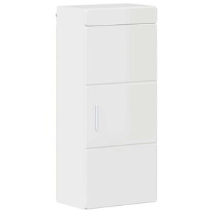 vidaXL Armoire murale de salle de bain avec porte TULUM Blanc brillant