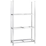 vidaXL Porte-pneus à 3 niveaux 3 Pièces Argenté 110x40x200 cm Acier