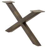 vidaXL Pieds de table basse en forme de X  2 pièces  acier naturel  70 x (30-31) cm