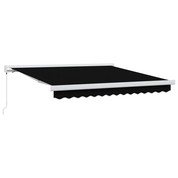 vidaXL Auvent Rétractable Noir 350 x 250 cm Tissu et Métal