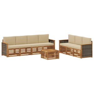 vidaXL Ensembles de canapés avec coussin 8 Pièces Bois d'Acacia Massif