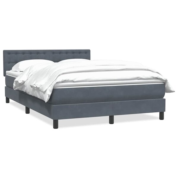 vidaXL Sommier à lattes de lit et matelas gris foncé 160x210cm velours