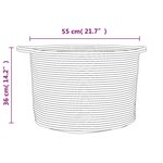 vidaXL Panier à linge gris et blanc Ø55x36 cm coton