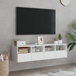 vidaXL Meubles TV muraux 2 Pièces blanc 60x30x30 cm bois d'ingénierie