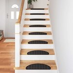 vidaXL Tapis d'escalier auto-adhésifs 15 Pièces Anthracite 56 x 17 x 3 cm