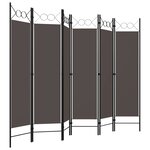 vidaXL Cloison de séparation 6 panneaux Anthracite 240x180 cm