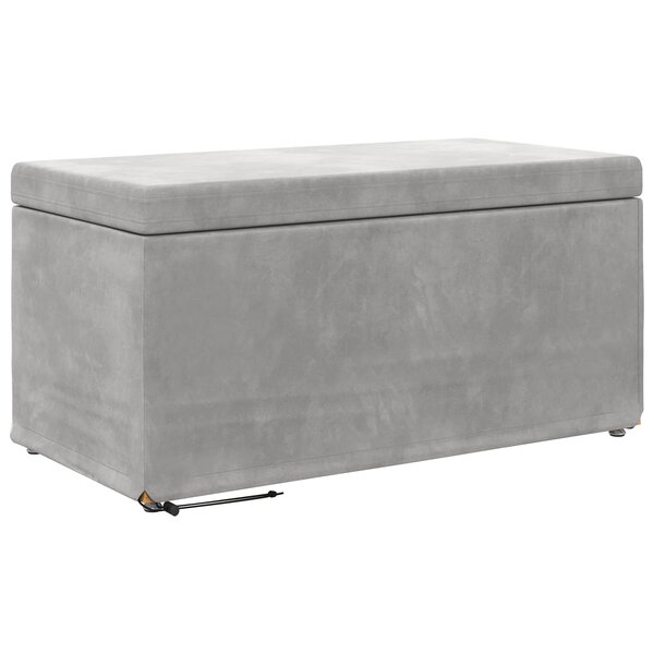 vidaXL Tabouret Gris clair 81 x 41 x 40 cm Velours et Bois Composite