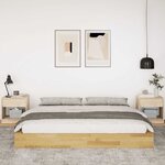 vidaXL Cadre de lit sans matelas 200 x 200 cm en bois massif de chêne