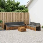 vidaXL Ensemble de canapés d'extérieur 8 Pièces Naturel et Anthracite