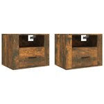 vidaXL Tables de chevet murales 2 Pièces Chêne fumé 50x36x40 cm