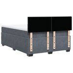 vidaXL Sommier à lattes de lit et matelas Gris foncé 140x200cm Velours