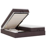 VidaXL Cadre de lit ottoman avec matelas marron foncé 160x200 cm tissu